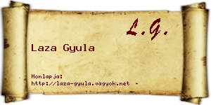 Laza Gyula névjegykártya